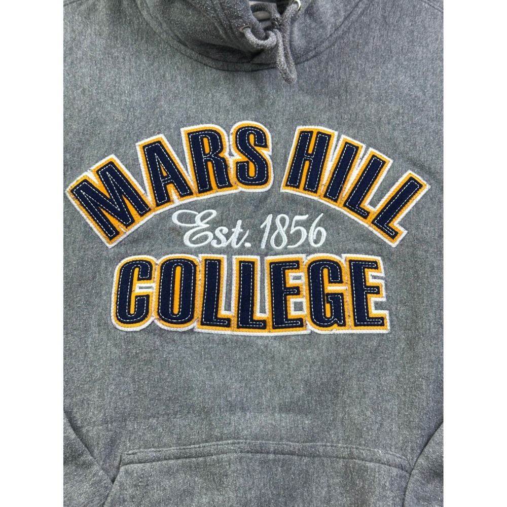 Pro-Weave Mars Hill College Hoodie Gray Embroidered Spell Out Sweatshirt Men's L